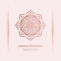 Luxury ornamental mandala logo background, arabesque style.