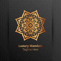 Luxury ornamental mandala logo background, arabesque style.