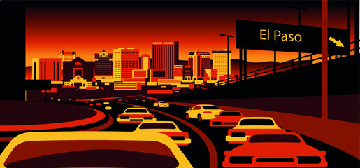 Fototapeta premium El Paso Texas USA skyline
