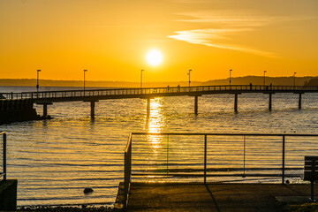 Obraz premium Pier And Golden Sky