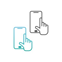 Digital hand touch technology logo icon design vector