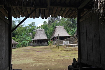 Luba traditional village of Ngada people. Located near Bajawa City. Flores Island. Indonesia. Asia.