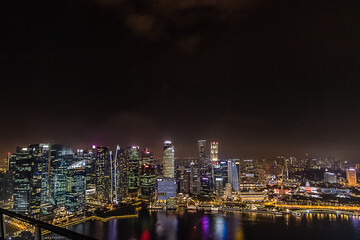 Fototapeta premium Singapore view from Marina Bay Sand in the evening