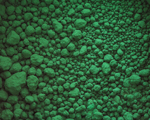 Color background and texture: green pigment.