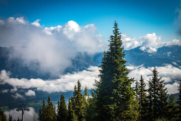 clouds over the mountains, planai, schladming, alps, austria