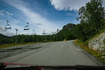 Chairlift during the summer season in Norway