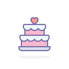 Wedding cake icon in filled outline style.