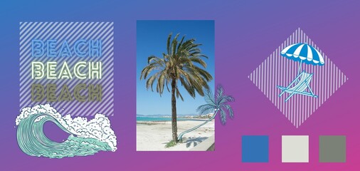 Palmen am Strand von El Arenal als Illustration für Social Media