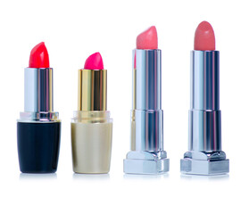 Obraz premium Different lipsticks beauty on white background isolation