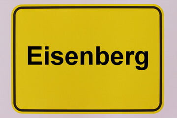 Illustration eines Stadteingangsschildes der Stadt Eisenberg
