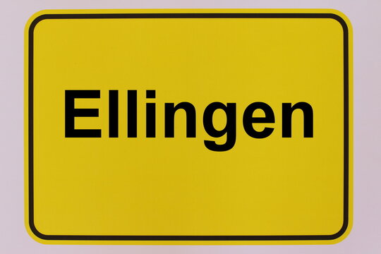 Illustration eines Stadteingangsschildes der Stadt Ellingen