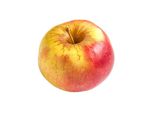 juicy sweet organic red apple grown in a personal garden isolated on white close up