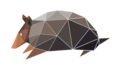Vector armadilo in low poly style