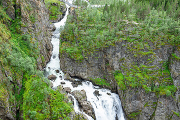 Huge waterfall Vøringsfossen in the Hardangevidda