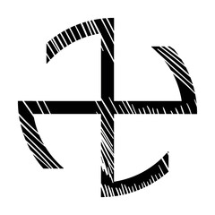 vector illustration of black cross isolated on white