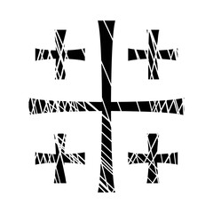vector illustration of cross of jerusalem isolated on white
