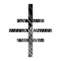 vector illustration of black russian cross isolated on white