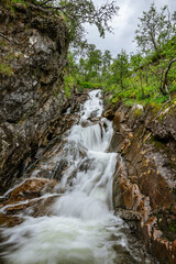 Small waterfall at the Vøringsfossen in Norway