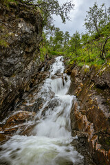 Small waterfall at the Vøringsfossen in Norway