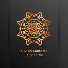 Luxury ornamental mandala logo background, arabesque style.