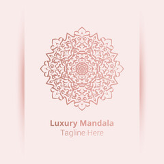 Luxury ornamental mandala logo background, arabesque style.