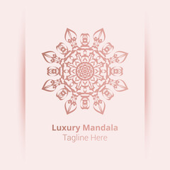 Luxury ornamental mandala logo background, arabesque style.
