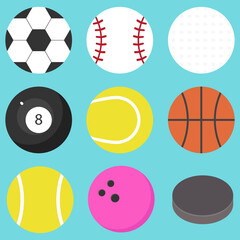 Set of balls isolated. Vector illustration.