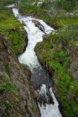 Obraz premium Big waterfall at the Vøringsfossen in Norway