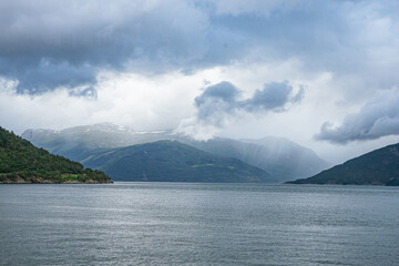Ferry crossing over a fjord in Norway