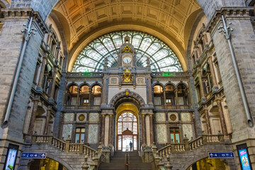 La gare historique d& 39 Anvers en Belgique