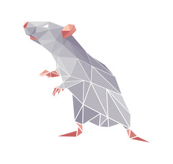 Vector rat in low poly style