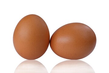 Two eggs on isolated white background