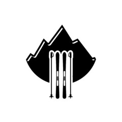 Snow skiing icon isolated on white background