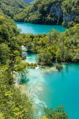 Amazing view of the Plitvice Lakes from above