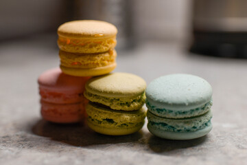 beautiful colored delicious macaroon