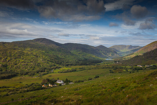 Blackvalley in Co. Kerry, Ireland, Europe. Landscape Ring of Kerry road tour. 2019