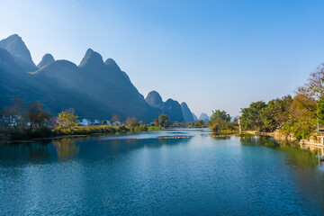 Landscape of the Li River in Yangshuo, China