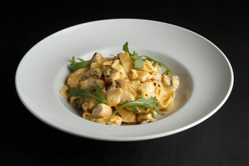 Pasta with chicken and mushrooms, pasta, pasta with chicken