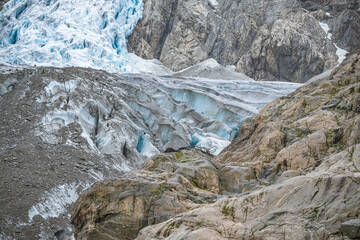 Fototapeta na wymiar Glacier ice from the Buerbreen glacier near Odda