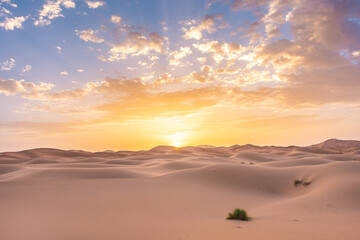 Beautiful dawn in the Sahara Desert, Morocco