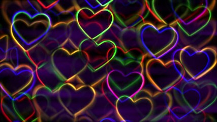 colorful hearts illumination for holiday or abstract boke background
