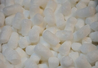 White packing peanuts to secure shipment