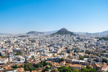 Fototapeta na wymiar Panoramic view over the town of Athens