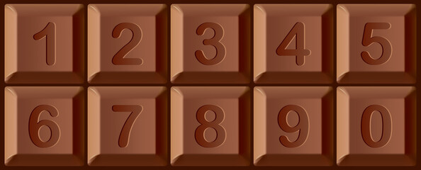 Vector set of chocolate letters