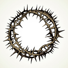 Crown of thorns. Vector drawing frame