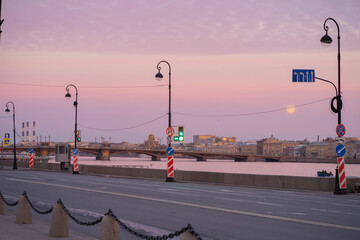 morning in the city lanterns