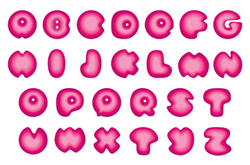 Vector stylized alphabet as blue spherical bubbles