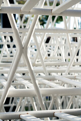 White pipes in the form of geometric shapes