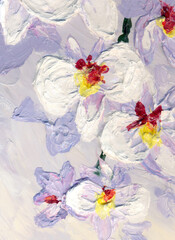 Orchid flowers. Oil painting picture