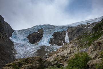 Fototapeta na wymiar Part from the Buerbreen glacier in Norway